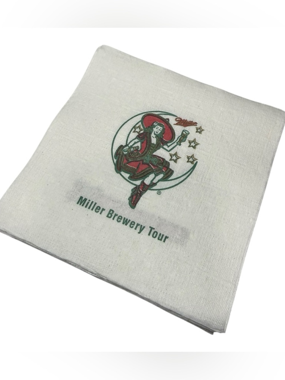 Vintage Miller High Life Girl Cocktail Napkins Girl in the Moon Brewery Tour x25